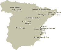 Carte: Miracles Eucharistiques d'Espagne